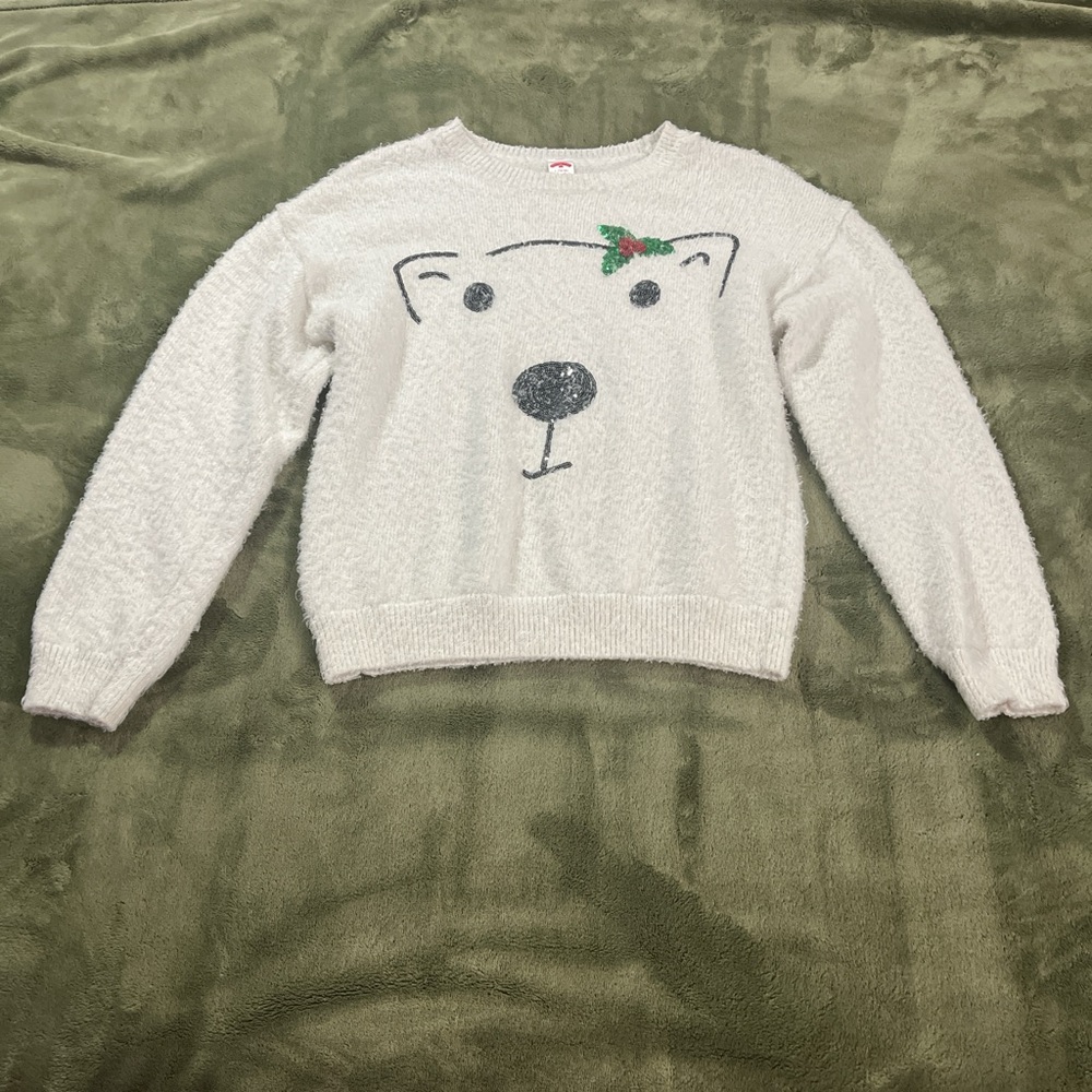 Fuzzy Polar Bear Christmas Sweater
